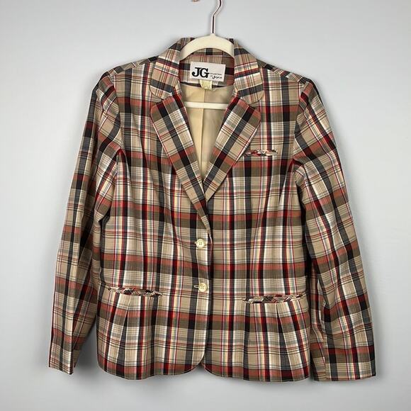 JG Collection by Joyce vintage Union made in US plaid blazer jacket - Picture 1 of 10